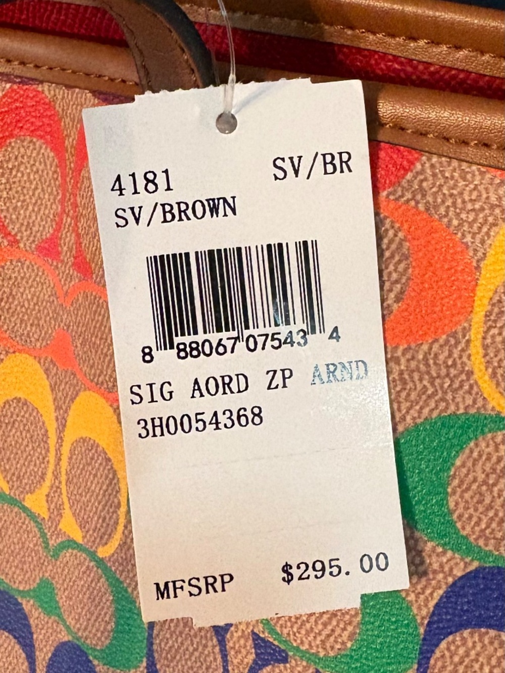 Coach Rainbow Tote Bag Purse-Never Used! - Picture 6 of 8